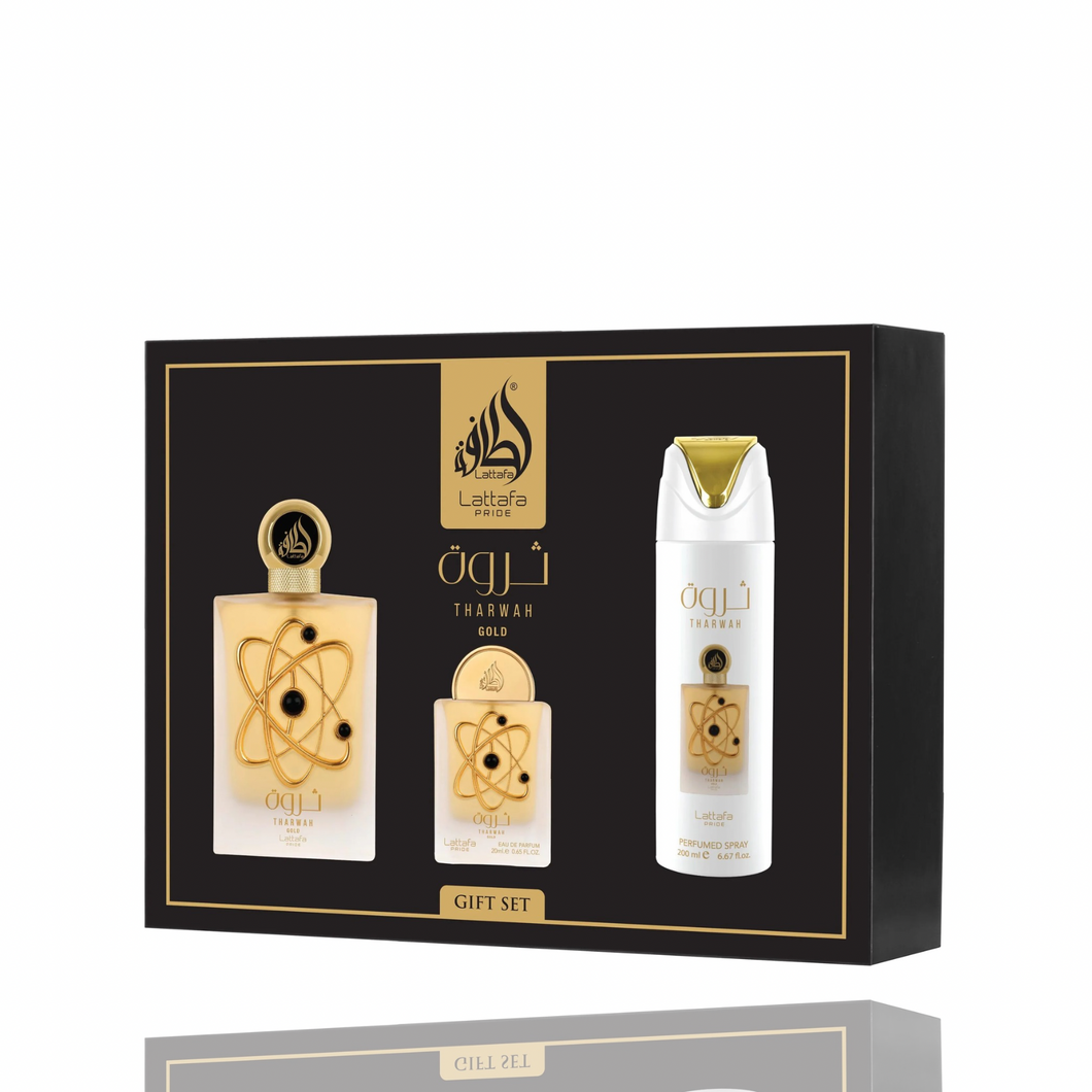 Tharwah Gold | Gift Set | by Lattafa Pride