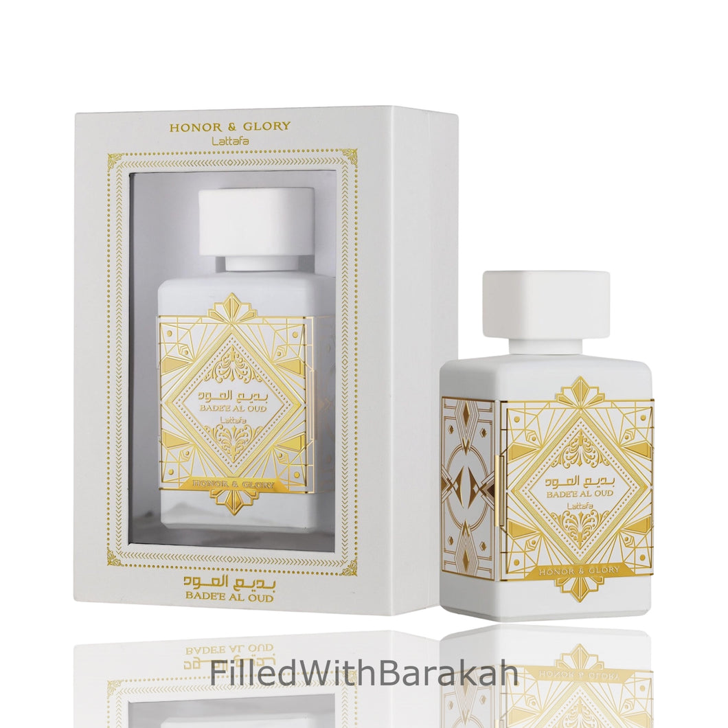 Badee Al Oud White | Garbė ir šlovė | Parfumuotas vanduo 100 ml | pateikė Lattafa