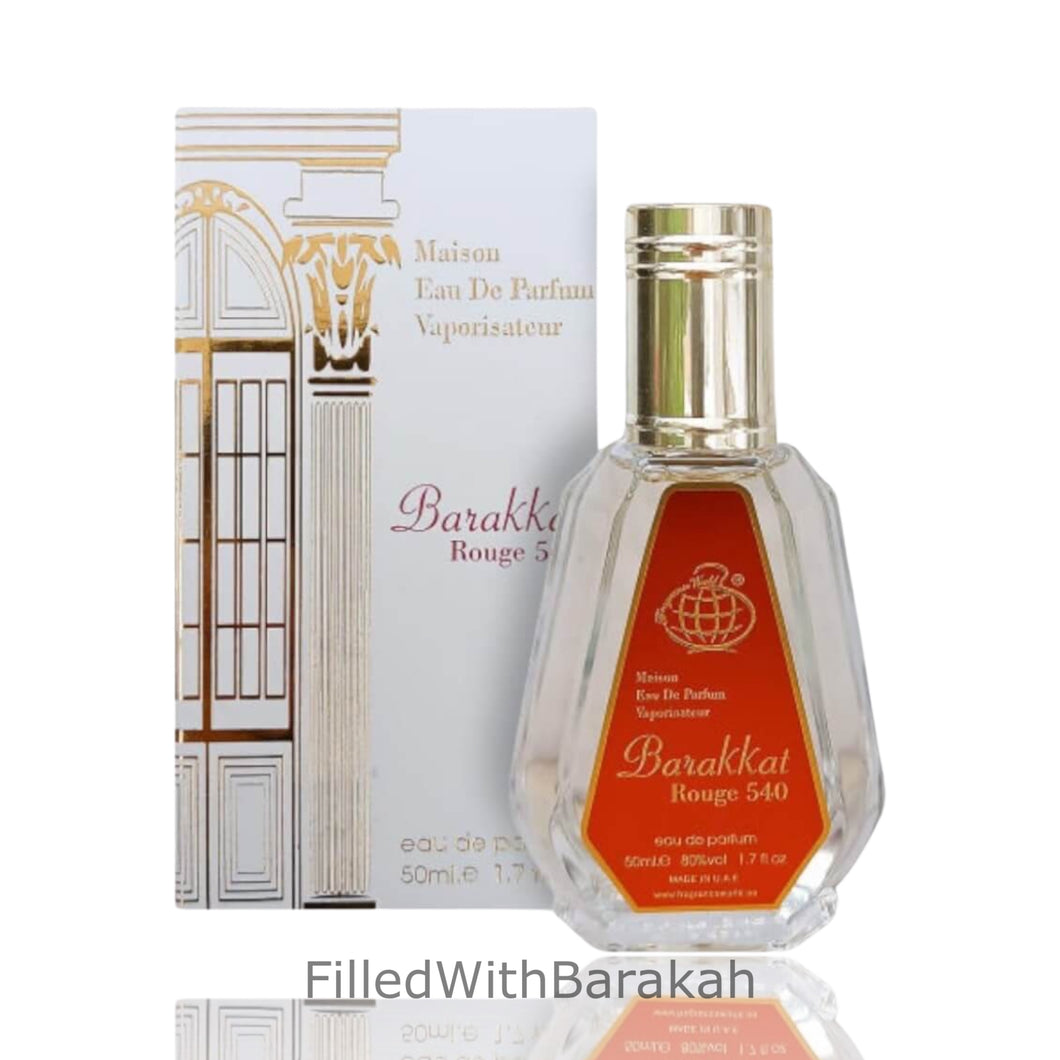 Barakkat Rouge 540 | Eau De Parfum 50ml | par Fragrance World *Inspiré par Baccarat Rouge 540*