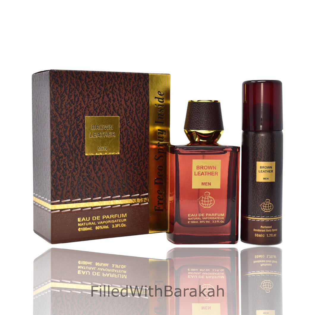 Brown Leather Men | Eau De Parfum 100ml | by Fragrance World *Inspired By Tuscan Leather*