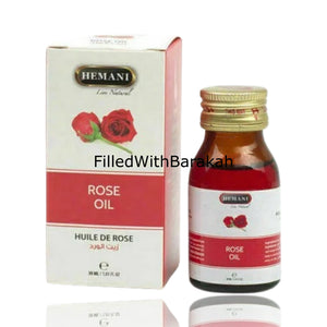 Rose Oil 100% &Phi;υσικό | Αιθέριο λάδι 30ml By Hemani (Πακέτο 3 ή 6 Διαθέσι&mu;ο)