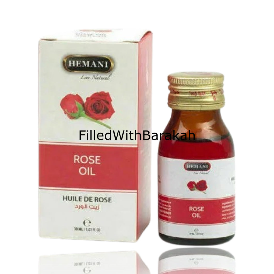Rose Oil 100% Φυσικό | Αιθέριο λάδι 30ml By Hemani (Πακέτο 3 ή 6 Διαθέσιμο)