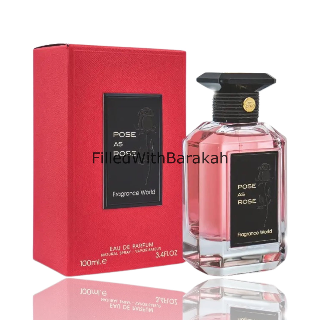 Pose As Rose | Eau De Parfum 100ml | by Fragrance World *Inspired By Spiritueuse Rose Chérie*