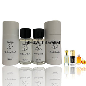The Secret Scent™ & Sweet Serenity™ (50ml X 2)+ Musk Tahara (3ml), Black Oud (3ml) & Gu**i Oud (3ml) Concentrated Perfume Oils