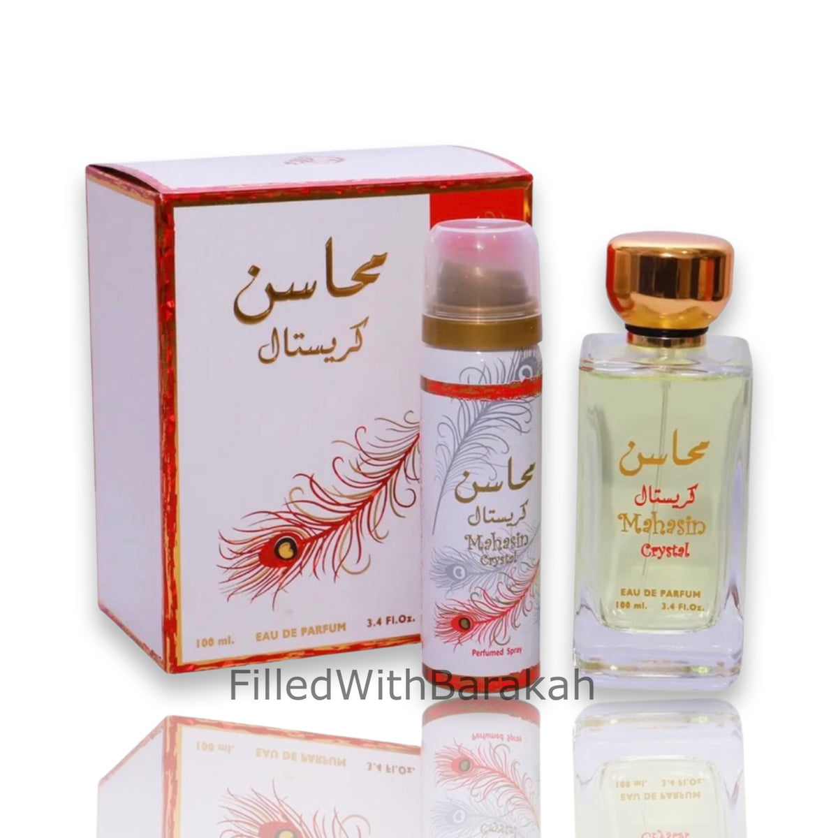 Mahasin Crystal | Eau De Parfum 100ml | by Lattafa – FilledWithBarakah