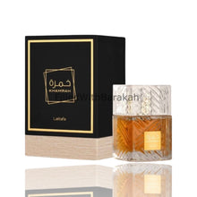 Načíst obrázek do prohlížeče Galerie, Khamrah | Eau De Parfum 100ml | by Lattafa *Inspired By Angels Share*. Heading for a date, a party, or just meeting some friends? Lattafa Khamrah unisex Eau de Parfum is the right choice in any situation. Discover a fragrance that will always bring out your unique charisma.  Top notes are Cinnamon, Nutmeg and Bergamot; middle notes are Dates, Praline, Tuberose and Mahonial; base notes are Vanilla, Tonka Bean, Benzoin, Myrrh, Amberwood and Akigalawood.

Khamrah Perfume / Eau De Perfume 100ml by Lattafa Perfu
