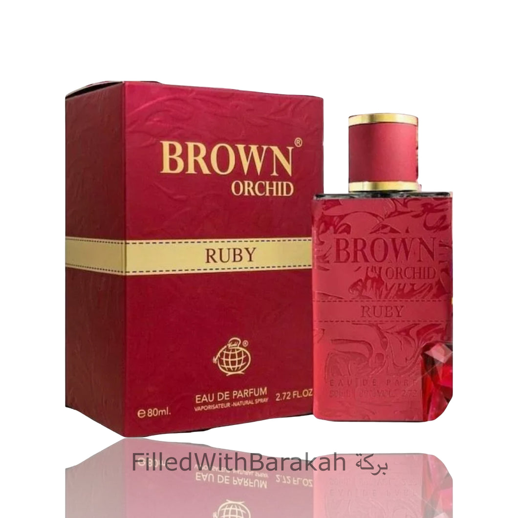 Brown Orchid Ruby | Eau De Parfum 80ml | by Fragrance World *Inspired By Narcisso Rouge*